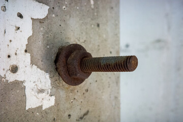 Rusty bolt nut dirty natural. Rusty screw. Macro photography. Closeup
