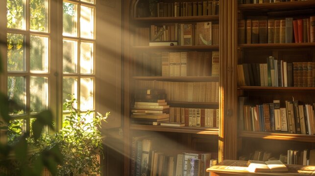 sun light on the librery
