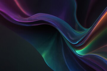 3d render abstract iridescent shape, dark background design