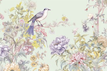 Birds and flowers pattern backgrounds creativity.