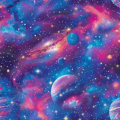 Galactic Kaleidoscope Psychedelic Cosmos Pattern