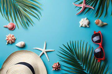 Creative trendy summertime banner mockup. Summer shopping sales and vacation concept.