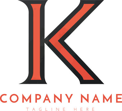 Vintage colorful K letter logo design.AI generative.