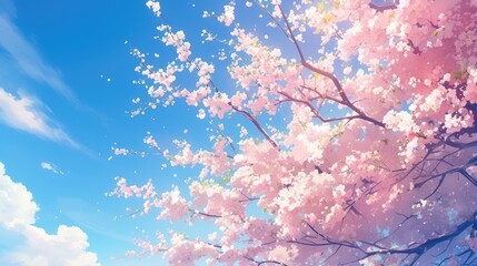 The cherry blossoms burst into a beautiful display of pink and white petals