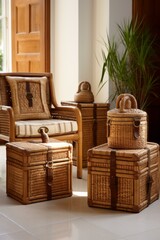 Fototapeta premium b'Wicker furniture and storage baskets'