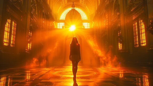 Cathedral of light - mystical silhouette
