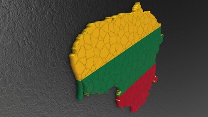 Lithuania map 3d. 3d map of Lithuania.