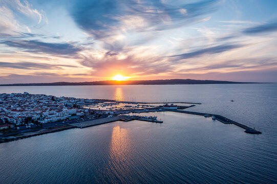 Aerial View over Calasetta, Sant'Antioco, Province of South Sardinia