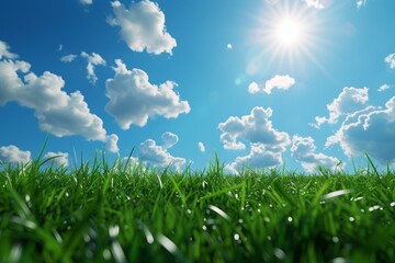 b'Green Grass Field Under Blue Sky With White Clouds'