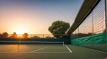 Fototapeta premium Outdoor tennis court, summer sports, Olympics, tennis court