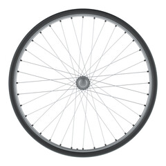 Wire-spoked wheel, 3D rendering isolated on transparent background