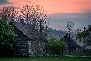 Very old wooden house in Europe.