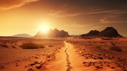 Fototapeta na wymiar a path through a desert