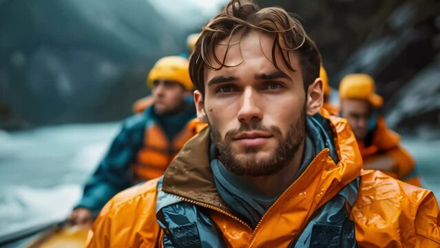 Leading an Exciting Whitewater Rafting Trip with Friends. Concept Whitewater Rafting, Adventure Travel, Group Activities, Outdoor Excursions, Team Bonding