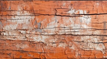 b'weathered red painted wooden surface with cracks and peeling paint'