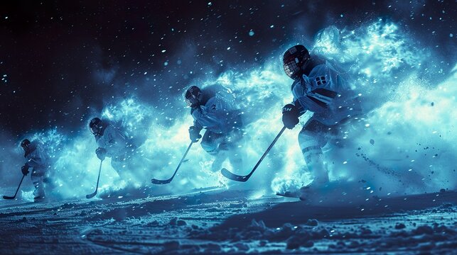 Ice hockey, sport, puck, stick, skates, rink, goal, net, goalie, team, player, match, game, referee, coach, penalty, power play, faceoff, slapshot, wrist shot, backhand, body check, icing, offside
