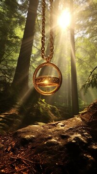 b'The One Ring in the enchanted forest'