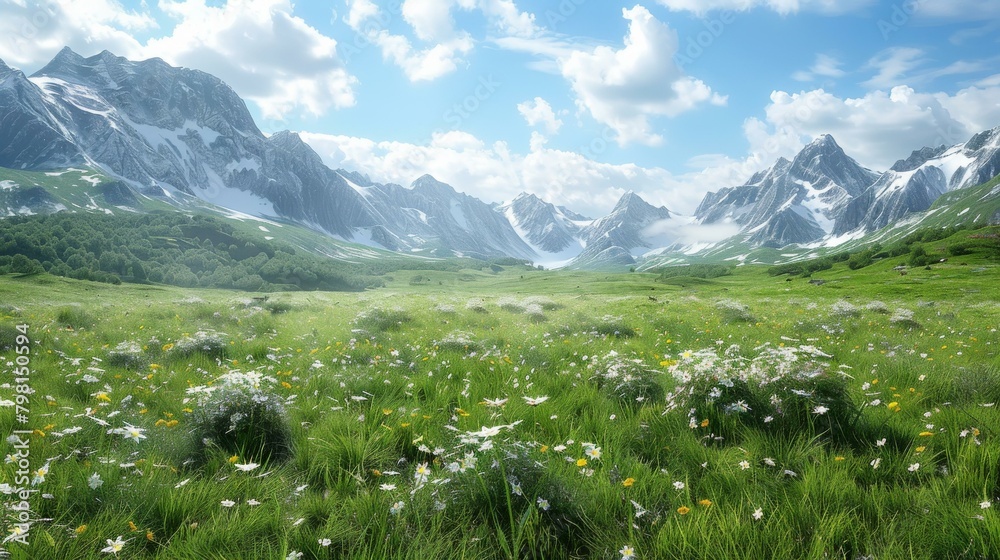 Wall mural Alpine meadow in the mountains