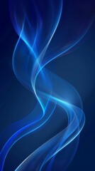 Dynamic blue abstract lines on black background with glowing neon effects.