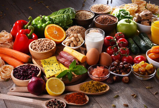 Assorted organic food products on the table