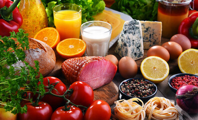 Assorted organic food products on the table