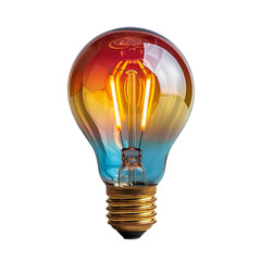 Multicolored light bulb on transparent background
