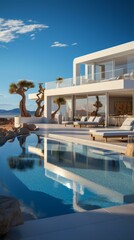 b'Modernist Desert Home with Pool and Mountain Views'