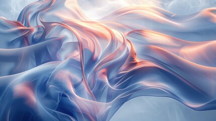 Create an abstract background with smooth shapes, blending harmoniously to form a visually captivating composition that exudes fluidity and tranquility
