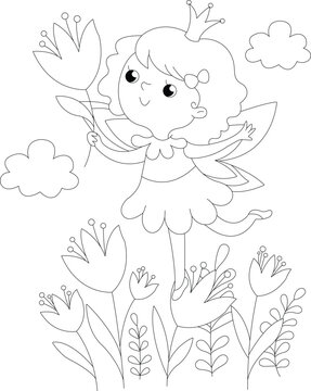 Fairy coloring page for toddlers