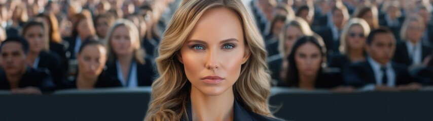 Naklejka premium a woman with blonde hair and blue eyes