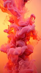 a close up of a pink cloud of ink
