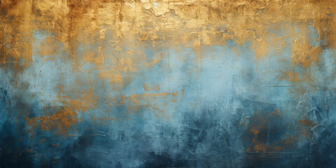 Teal and gold copper metal background or pattern