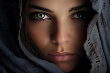 a close up of a woman's face