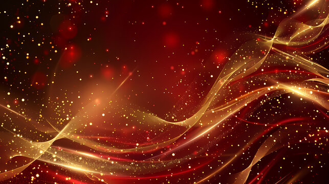 Red, gold lines, celebration background