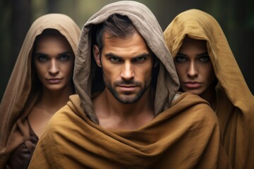 Fototapeta premium a group of people wearing robes