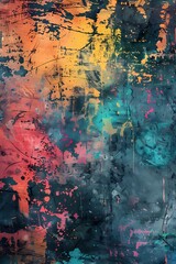 Abstract grunge art background texture with colorful paint