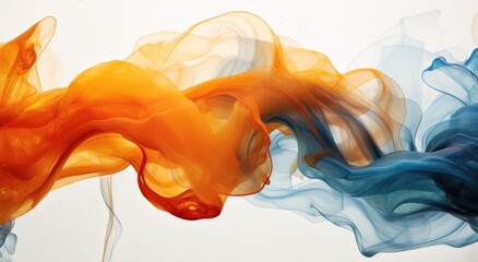 a blue and orange smoke