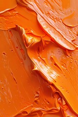 macro, Orange oil paint as background - obrazy, fototapety, plakaty