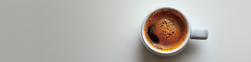 A cup of coffee on a white background.
