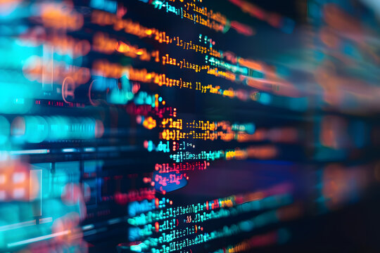 Programming code abstract technology background of software developer and Computer script