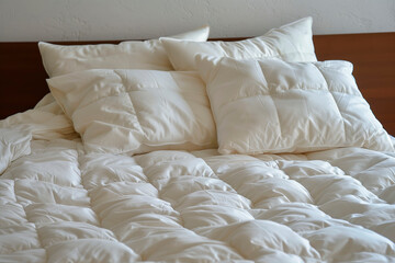 Comfortable white duvet and pillows