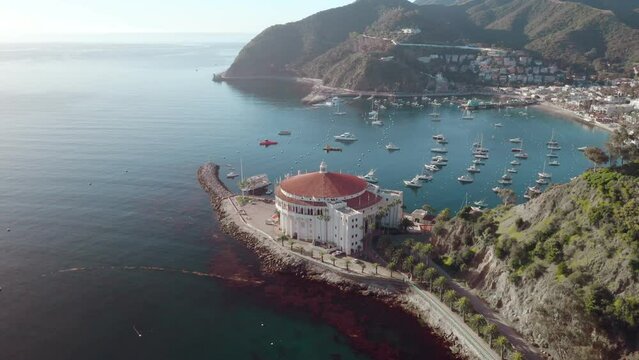 4k Cinematic Flyover of Avalon, CA