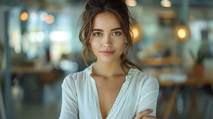 Elegant and Professional Female in Modern Workplace