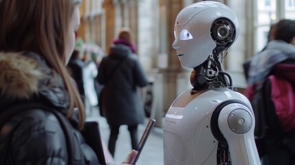 Humanoid robot interacting with humans