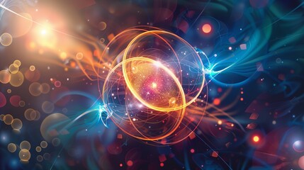 Quantum physics concept with abstract illustrations