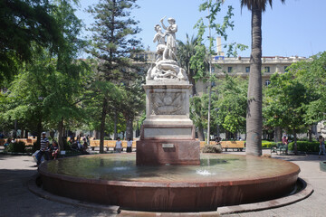 Fototapeta premium Santiago, Chile - 26 Nov, 2023: Plaza de Armas in downtown Santiago