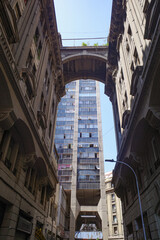 Santiago, Chile - 26 Nov, 2023: Architecture on Paseo Phillips near Santiago's Plaza de Armas