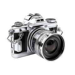 3D Camera on white background. DSLR camera isolated on a white background. 3D Rendering