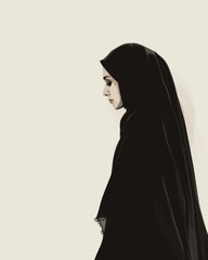 Naklejka premium A beautiful muslim woman with hijab
