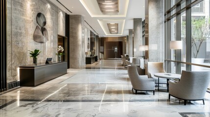 Minimalistic & Sophisticated Neutral Lobby Interior